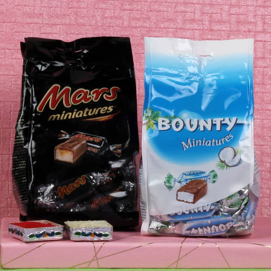 Special Bhai Dooj Gift Imported Mars and Bounty Chocolates