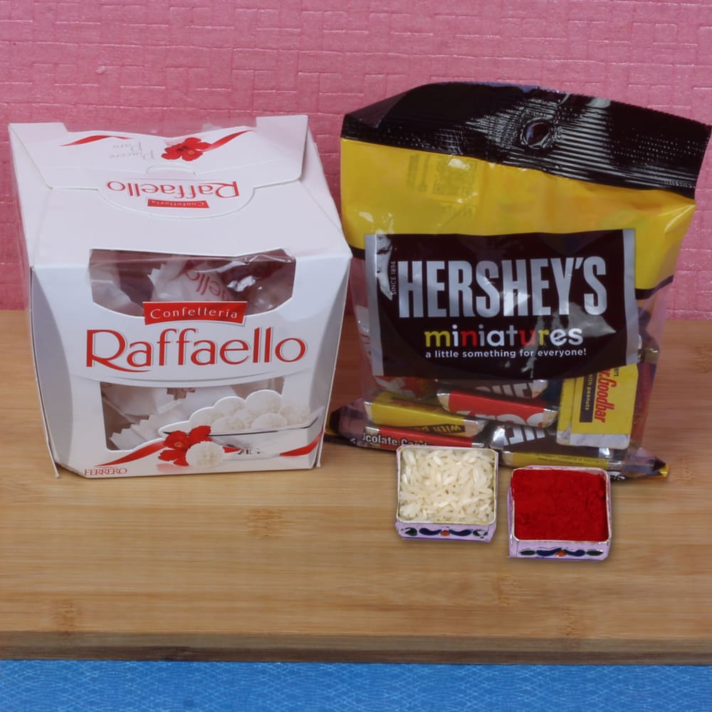 For Bhaidooj Gift Raffaello and Hershey's Miniature Chocolates