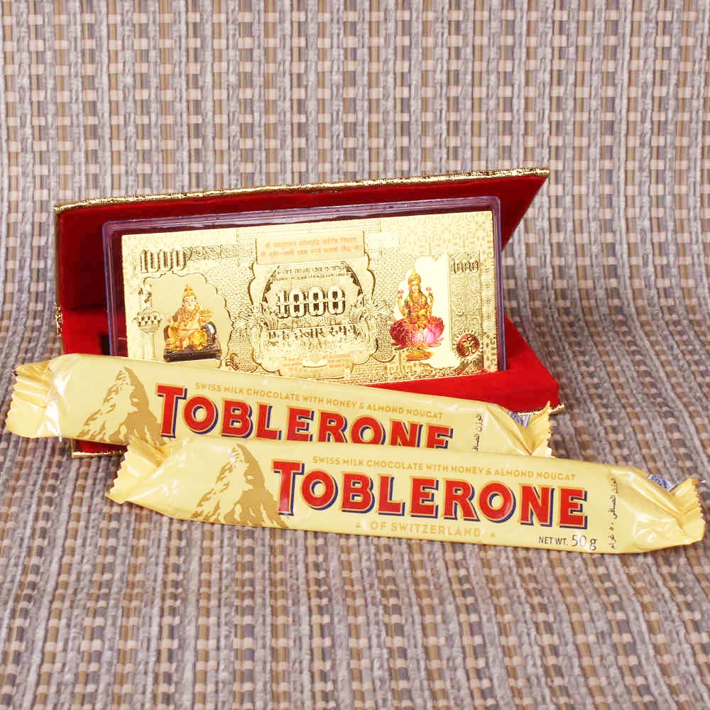 Diwali Combo of Toblorone and Laxmi Kuber Note