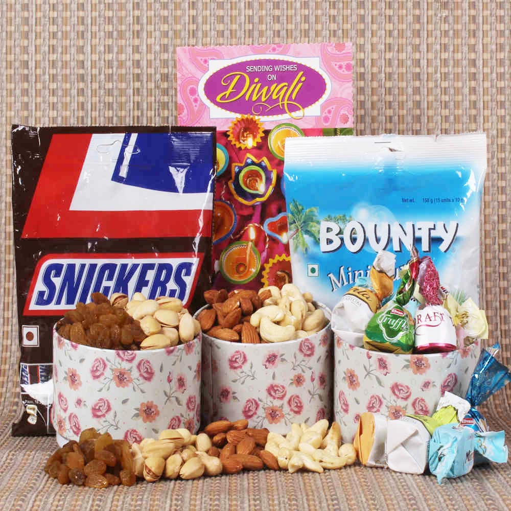 Diwali Gift Combo Imported Chocolate and Dryfruit