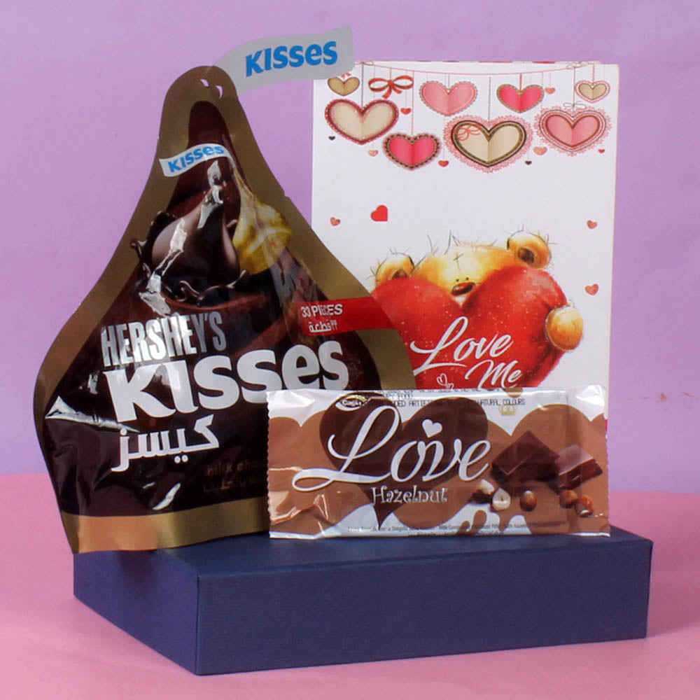 Valentine Combo of Hershey's Kisses and Love Chocolate
