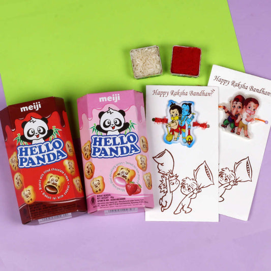 Pair of Kids Rakhis and Hello Panda