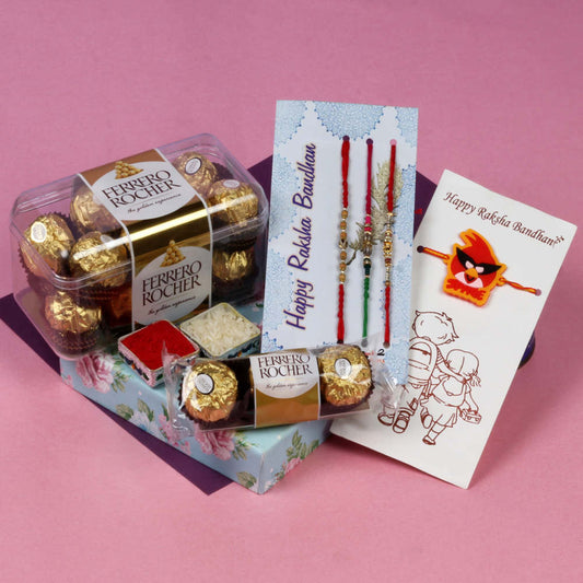 Family Rakhi Hamper of Ferrero Rocher Chocolate