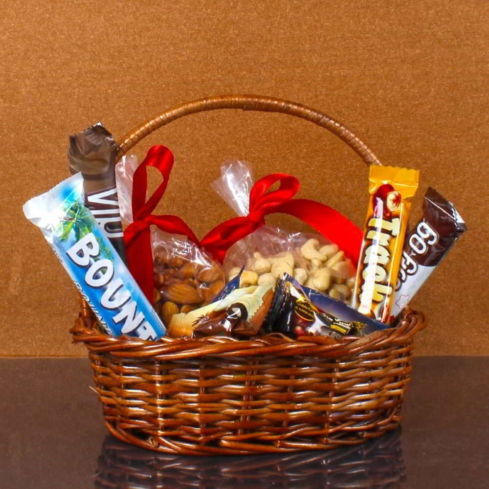 Gift Basket of Imported Chocolates with Dry Fruit