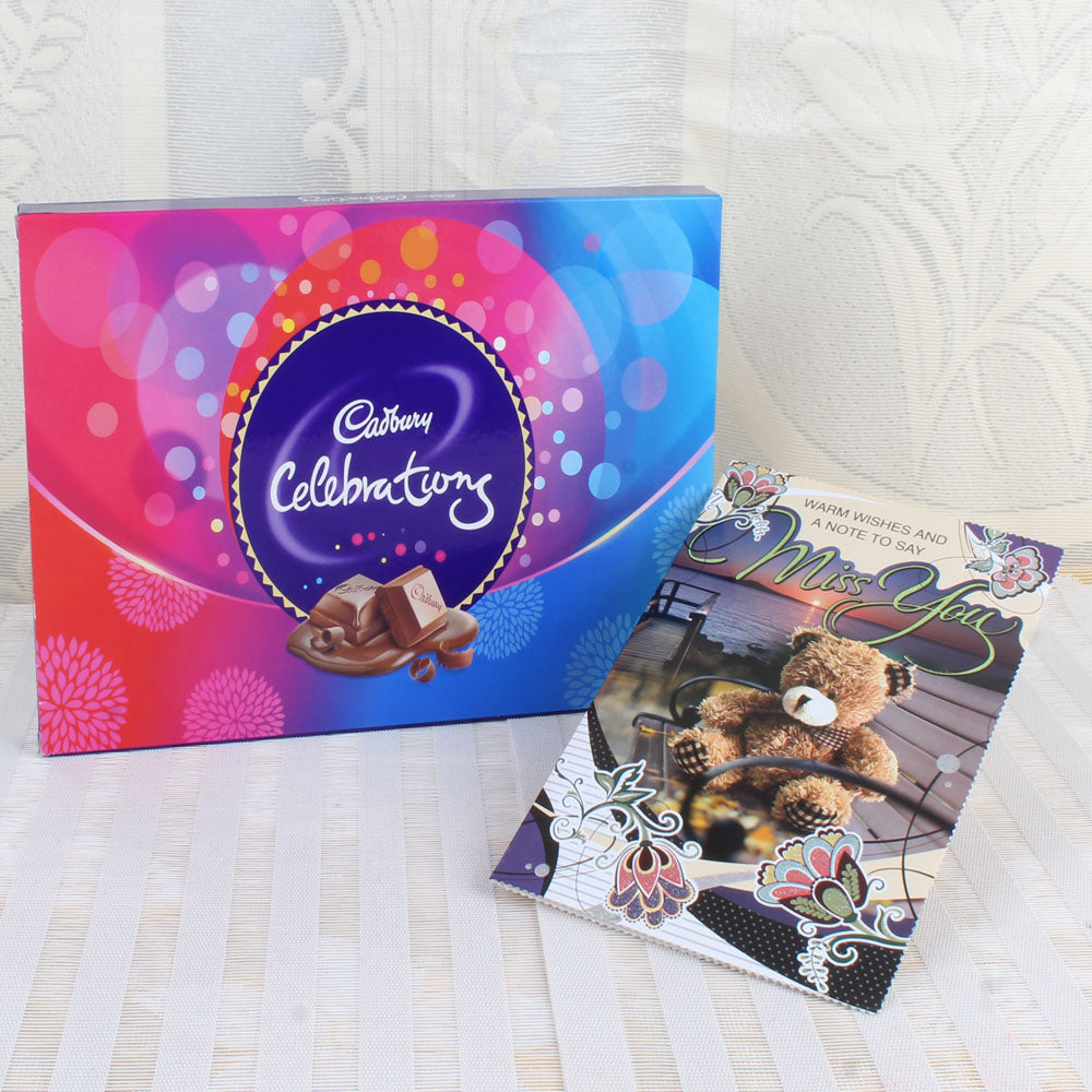Cadbury Celebration Box and Miss you Card