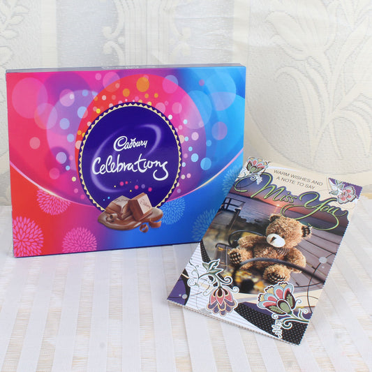 Cadbury Celebration Box and Miss you Card