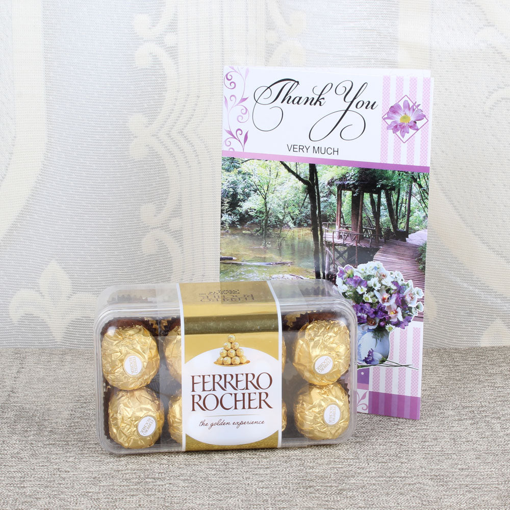 16 Pcs Ferrero Rocher Chocolate Box and Thank You Card