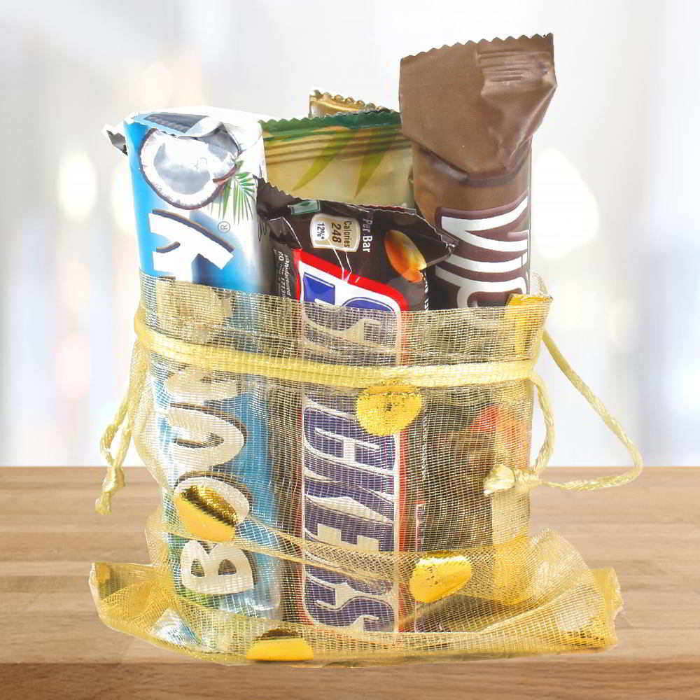 Five Mix Imported Chocolates Potli
