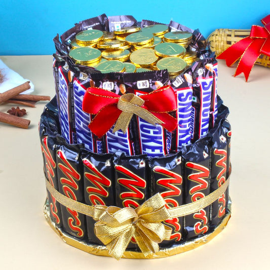 Two Tier Cake Shape Arrangement of Chocolates
