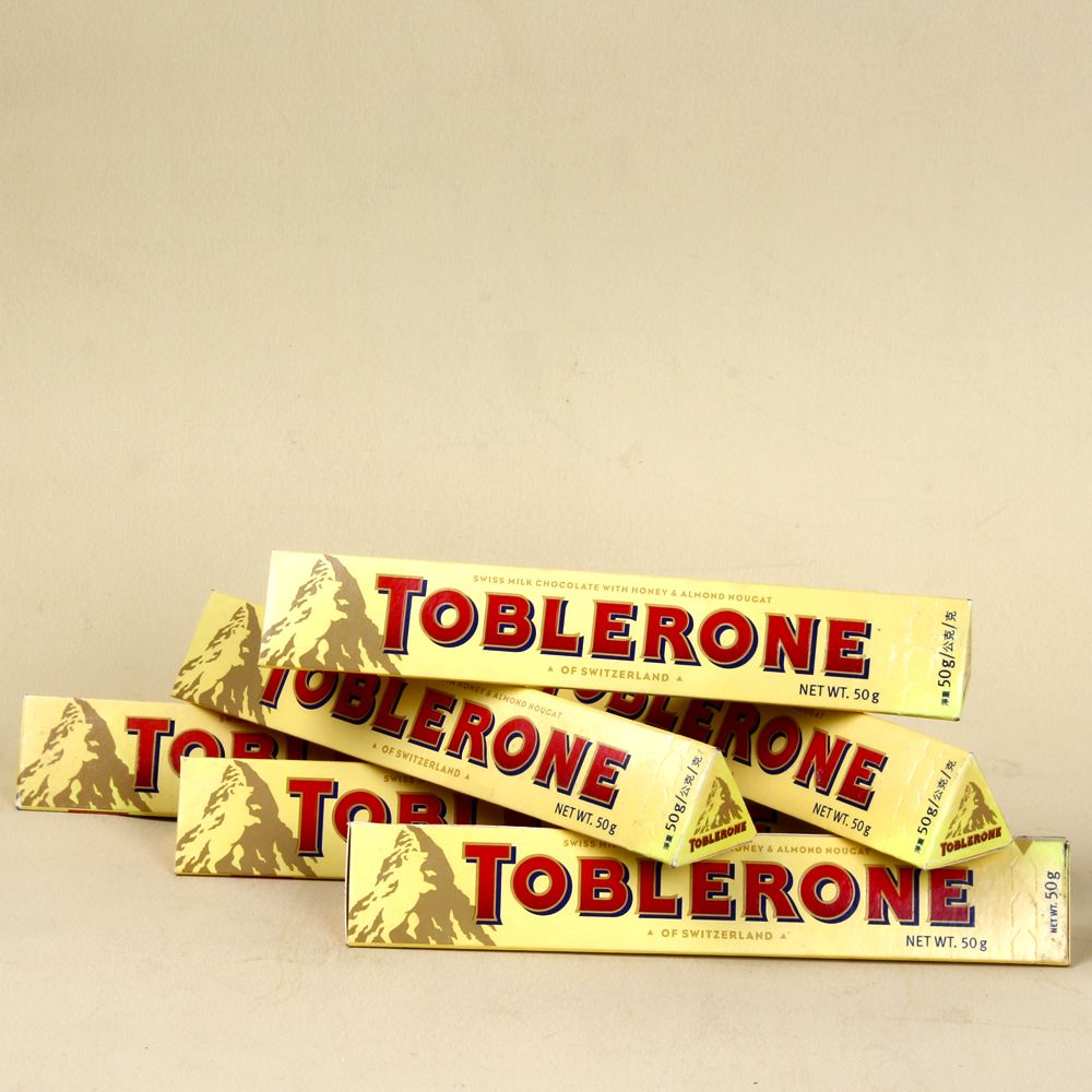 Six Swiss Toblerone Chocolate Bars