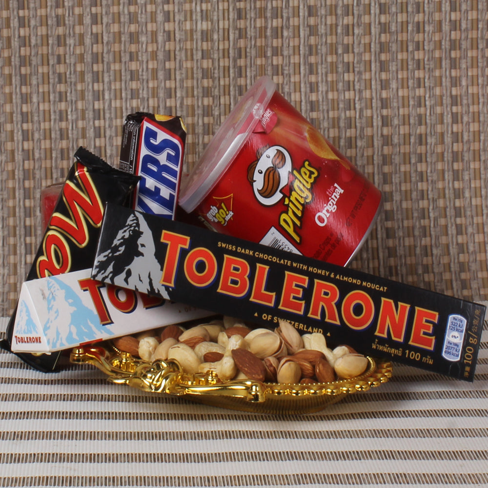 Mix Imported Chocolates and Dry Fruit Tray