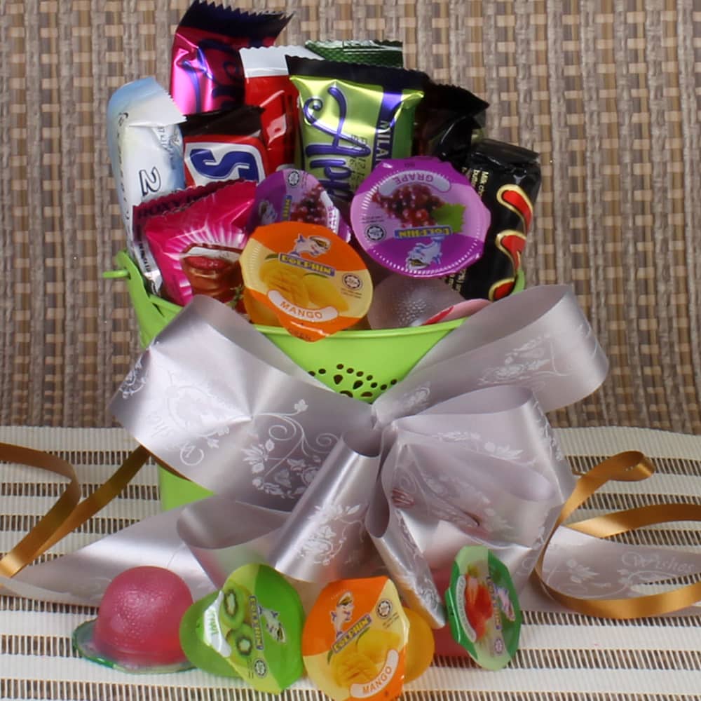 Bucket of Delicious Chocolate and Jelly