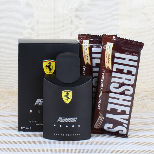 Ferrari Black Perfume and Hersheys Chocolate