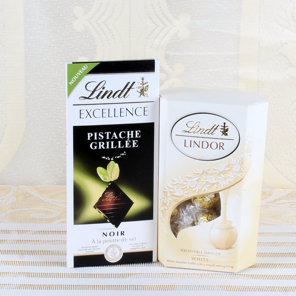 Hamper of White Truffle Lindt Lindor with Lindt Excellence Noir Pista