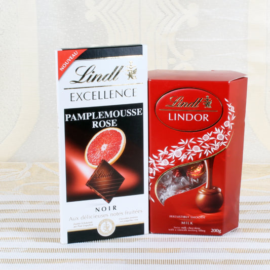 Lindor Milk with Lindt Excellence Pamplemousse Chocolates