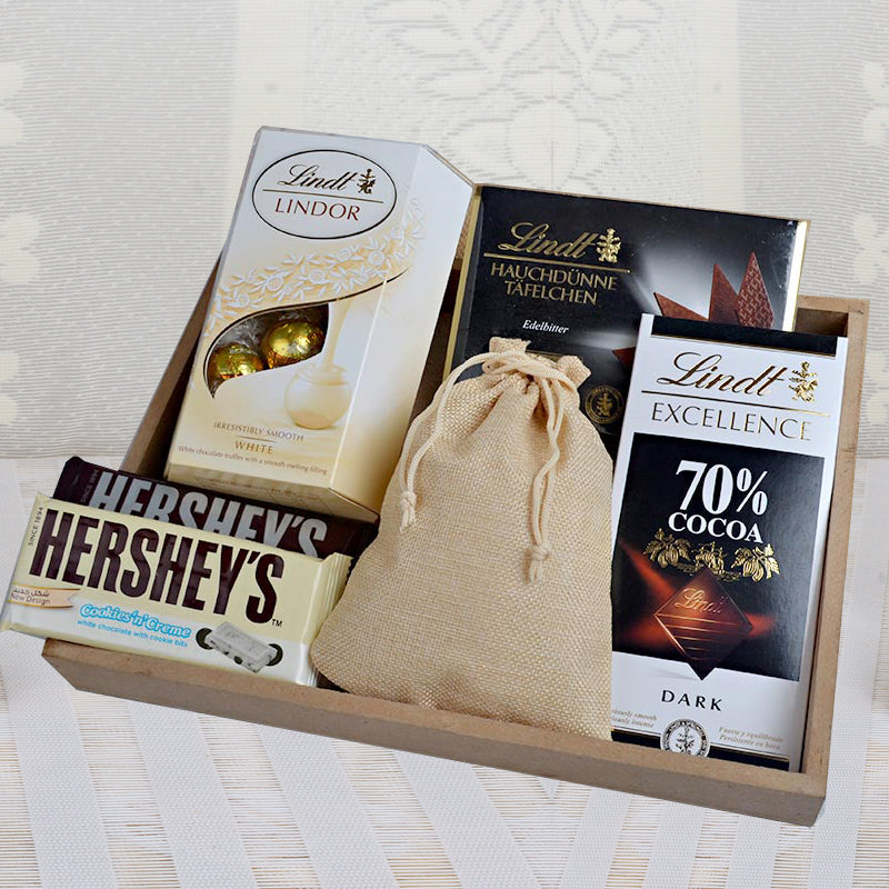 Delish Tray of Lindt Thins Lindor with Hersheys and Truffles Chocolates