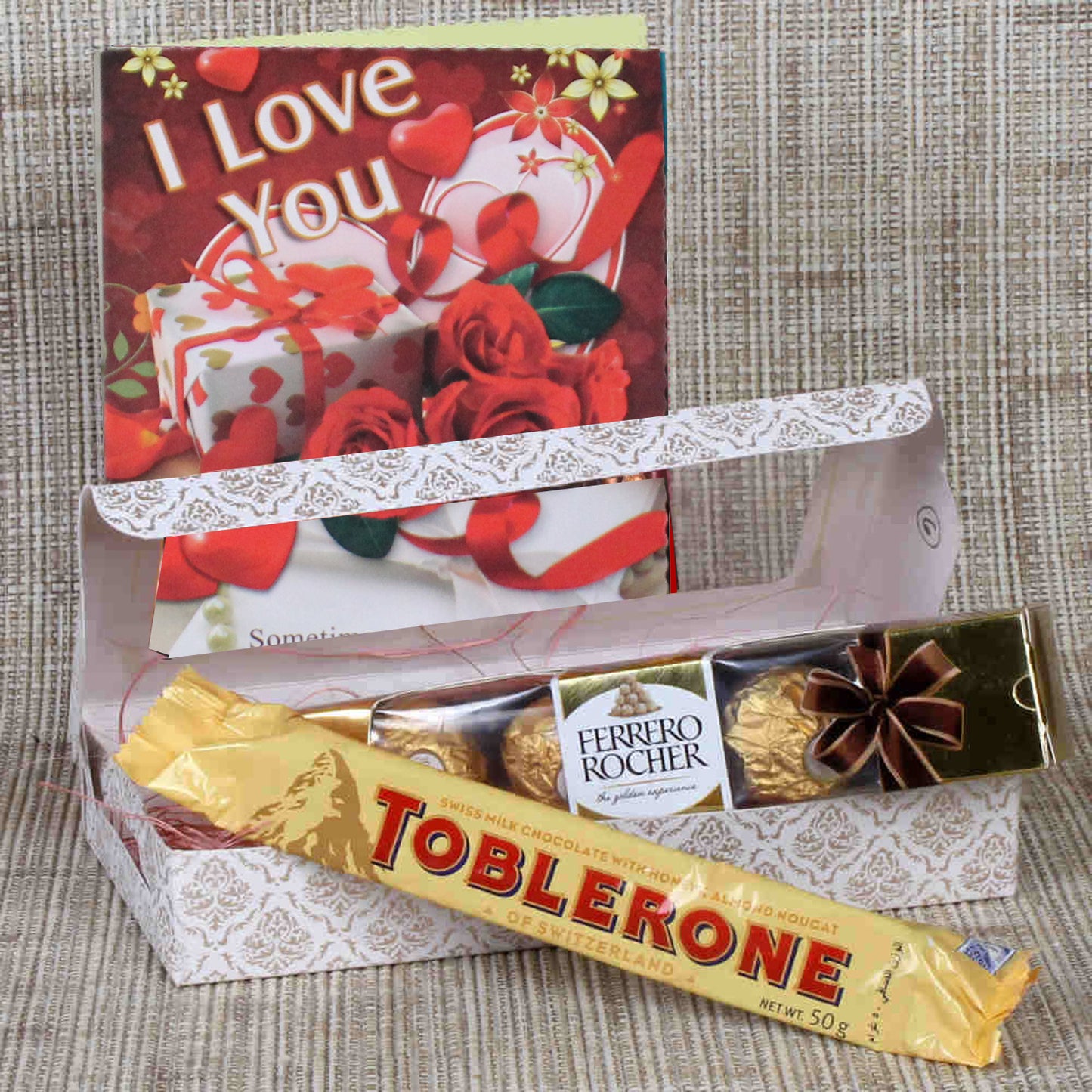 Love Card Ferrero Rocher and Toblerone Chocolates