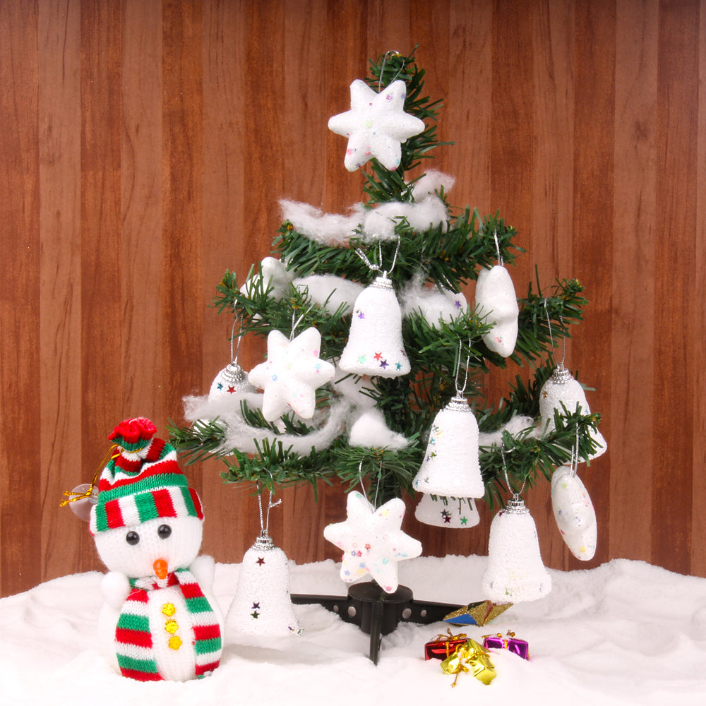 Christmas Tree Snowy Decoration with Snowman