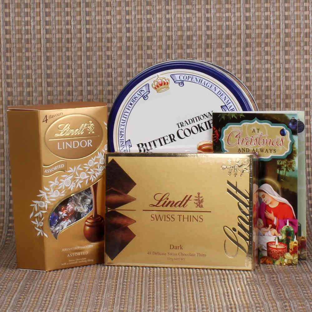 Christmas Gift of Lindt Chocolate with Butter Cookies